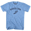 Barcelona Running Track Winged Foot Adult Tri-Blend T-shirt by Tribe Lacrosse
