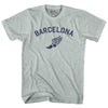 Barcelona Running Track Winged Foot Adult Tri-Blend T-shirt by Tribe Lacrosse