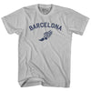 Barcelona Running Track Winged Foot Adult Cotton T-shirt by Tribe Lacrosse