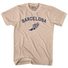 Barcelona Running Track Winged Foot Adult Cotton T-shirt by Tribe Lacrosse