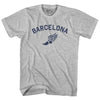Barcelona Running Track Winged Foot Adult Cotton T-shirt by Tribe Lacrosse