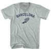 Barcelona Running Track Winged Foot Adult Tri-Blend V-neck T-shirt by Tribe Lacrosse