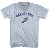 Barcelona Running Track Winged Foot Adult Tri-Blend V-neck T-shirt by Tribe Lacrosse
