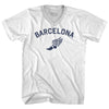 Barcelona Running Track Winged Foot Adult Tri-Blend V-neck T-shirt by Tribe Lacrosse