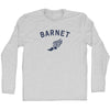 Barnet Running Track Winged Foot Adult Cotton Long Sleeve T-shirt by Tribe Lacrosse
