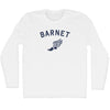 Barnet Running Track Winged Foot Adult Cotton Long Sleeve T-shirt by Tribe Lacrosse