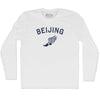 Beijing Running Track Winged Foot Adult Cotton Long Sleeve T-shirt by Tribe Lacrosse