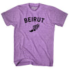 Beirut Running Track Winged Foot Adult Tri-Blend T-shirt by Tribe Lacrosse