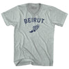 Beirut Running Track Winged Foot Adult Tri-Blend V-neck T-shirt by Tribe Lacrosse