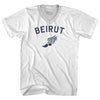 Beirut Running Track Winged Foot Adult Tri-Blend V-neck T-shirt by Tribe Lacrosse