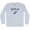 Berlin Running Track Winged Foot Adult Tri-Blend Long Sleeve T-shirt by Tribe Lacrosse