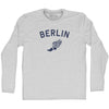 Berlin Running Track Winged Foot Adult Cotton Long Sleeve T-shirt by Tribe Lacrosse