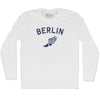 Berlin Running Track Winged Foot Adult Cotton Long Sleeve T-shirt by Tribe Lacrosse