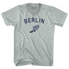 Berlin Running Track Winged Foot Adult Tri-Blend V-neck T-shirt by Tribe Lacrosse