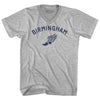 Birmingham Running Track Winged Foot-Adult Cotton V-neck T-shirt by Tribe Lacrosse