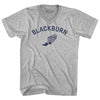 Blackburn Running Track Winged Foot-Adult Cotton V-neck T-shirt by Tribe Lacrosse