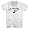 Blackburn Running Track Winged Foot-Adult Cotton V-neck T-shirt by Tribe Lacrosse