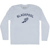 Blackpool Running Track Winged Foot-Adult Tri-Blend Long Sleeve T-shirt by Tribe Lacrosse
