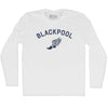 Blackpool Running Track Winged Foot-Adult Cotton Long Sleeve T-shirt by Tribe Lacrosse
