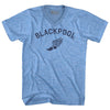 Blackpool Running Track Winged Foot-Adult Tri-Blend V-neck T-shirt by Tribe Lacrosse