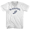 Blackpool Running Track Winged Foot-Adult Cotton V-neck T-shirt by Tribe Lacrosse