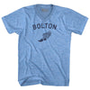 Bolton Running Track Winged Foot-Adult Tri-Blend V-neck T-shirt by Tribe Lacrosse