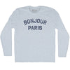 Bonjour Paris Adult Tri-Blend Long Sleeve T-shirt by Tribe Lacrosse