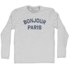 Bonjour Paris Adult Cotton Long Sleeve T-shirt by Tribe Lacrosse