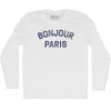 Bonjour Paris Adult Cotton Long Sleeve T-shirt by Tribe Lacrosse