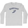 Boreham Running Track Winged Foot Adult Cotton Long Sleeve T-shirt by Tribe Lacrosse