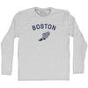 Boston Running Track Winged Foot Adult Cotton Long Sleeve T-shirt by Tribe Lacrosse