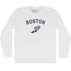 Boston Running Track Winged Foot Adult Cotton Long Sleeve T-shirt by Tribe Lacrosse