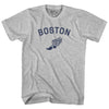 Boston Running Track Winged Foot Adult Cotton T-shirt by Tribe Lacrosse