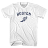 Boston Running Track Winged Foot Adult Cotton T-shirt by Tribe Lacrosse