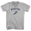 Boston Running Track Winged Foot Adult Cotton V-neck T-shirt by Tribe Lacrosse