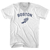 Boston Running Track Winged Foot Adult Tri-Blend V-neck T-shirt by Tribe Lacrosse