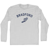 Bradford Running Track Winged Foot Adult Cotton Long Sleeve T-shirt by Tribe Lacrosse