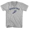 Bradford Running Track Winged Foot Adult Cotton V-neck T-shirt by Tribe Lacrosse