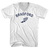 Bradford Running Track Winged Foot Adult Cotton V-neck T-shirt by Tribe Lacrosse