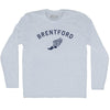 Brentford Running Track Winged Foot-Adult Tri-Blend Long Sleeve T-shirt by Tribe Lacrosse