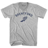 Brentford Running Track Winged Foot-Adult Cotton V-neck T-shirt by Tribe Lacrosse