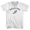 Brentford Running Track Winged Foot-Adult Cotton V-neck T-shirt by Tribe Lacrosse