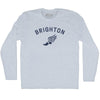 Brighton Running Track Winged Foot Adult Tri-Blend Long Sleeve T-shirt by Tribe Lacrosse