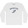 Brighton Running Track Winged Foot Adult Cotton Long Sleeve T-shirt by Tribe Lacrosse