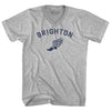 Brighton Running Track Winged Foot Adult Cotton V-neck T-shirt by Tribe Lacrosse