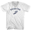Brighton Running Track Winged Foot Adult Cotton V-neck T-shirt by Tribe Lacrosse