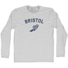 Bristol Running Track Winged Foot-Adult Cotton Long Sleeve T-shirt by Tribe Lacrosse
