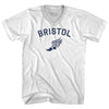 Bristol Running Track Winged Foot-Adult Cotton V-neck T-shirt by Tribe Lacrosse