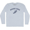 Buenos Aires Running Track Winged Foot Adult Tri-Blend Long Sleeve T-shirt by Tribe Lacrosse