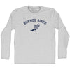 Buenos Aires Running Track Winged Foot Adult Cotton Long Sleeve T-shirt by Tribe Lacrosse